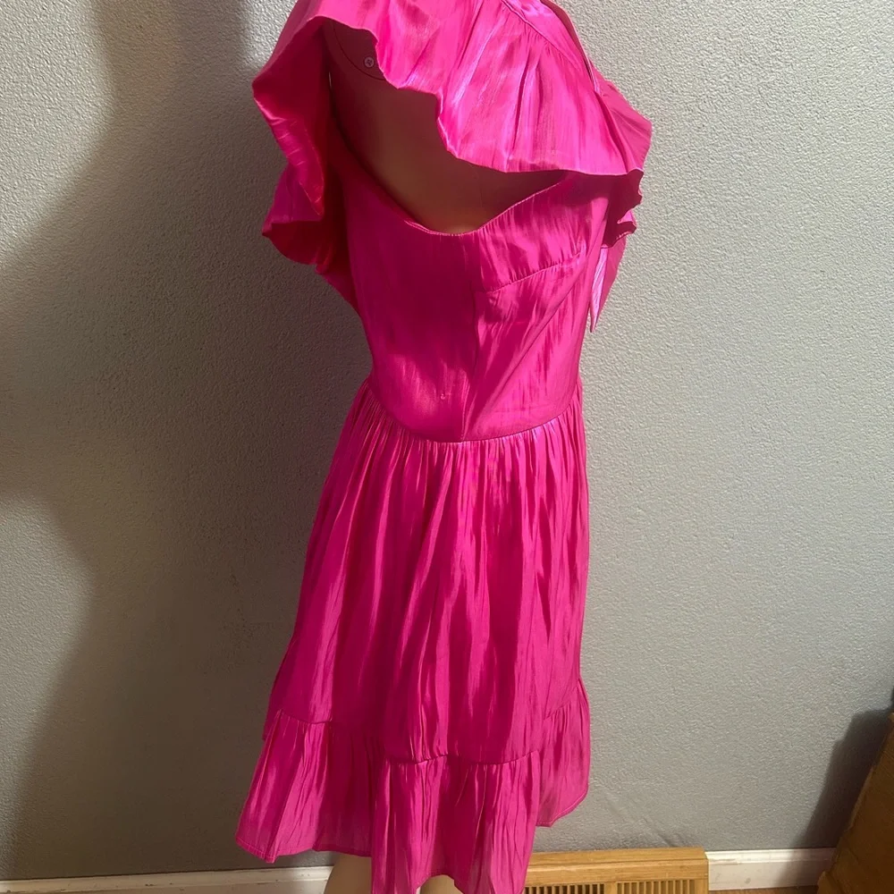 TCEC Hot Pink Ruffled Mini Dress - Picture 5 of 12
